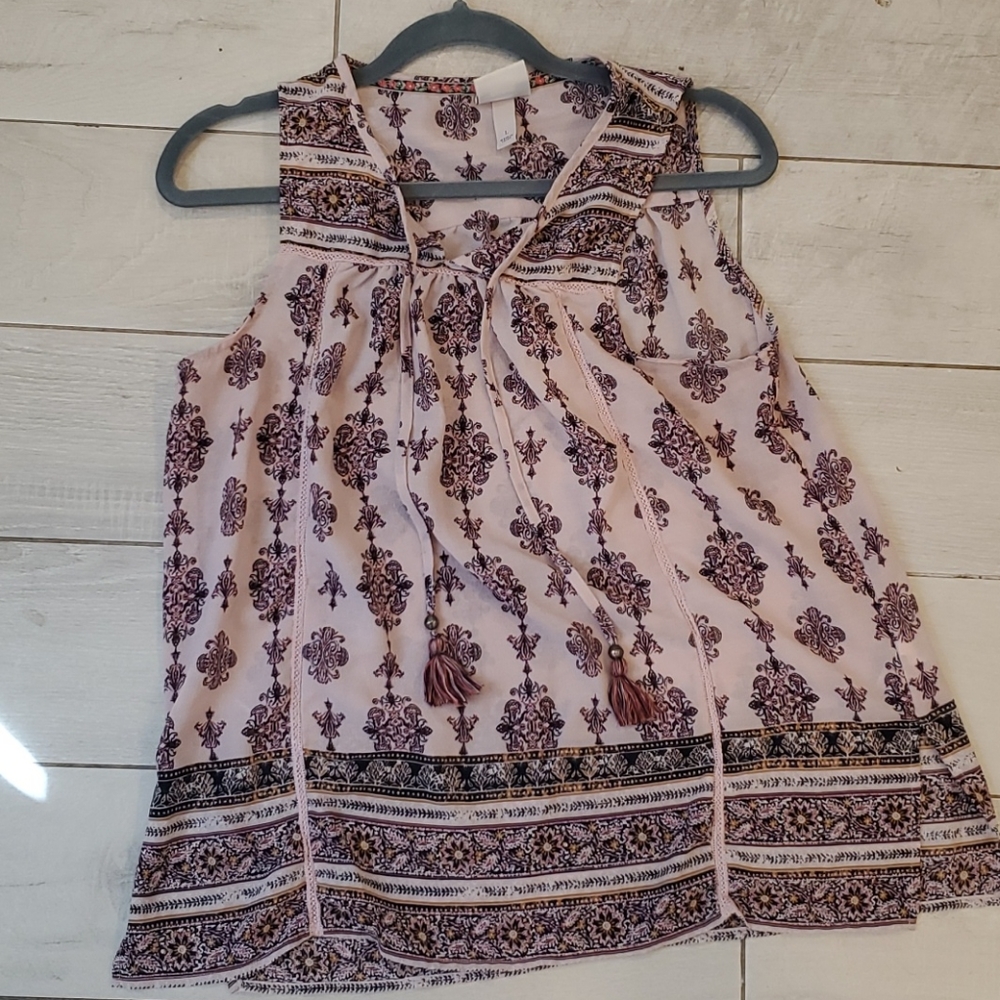 Knox rose pink and purple tank with tassle